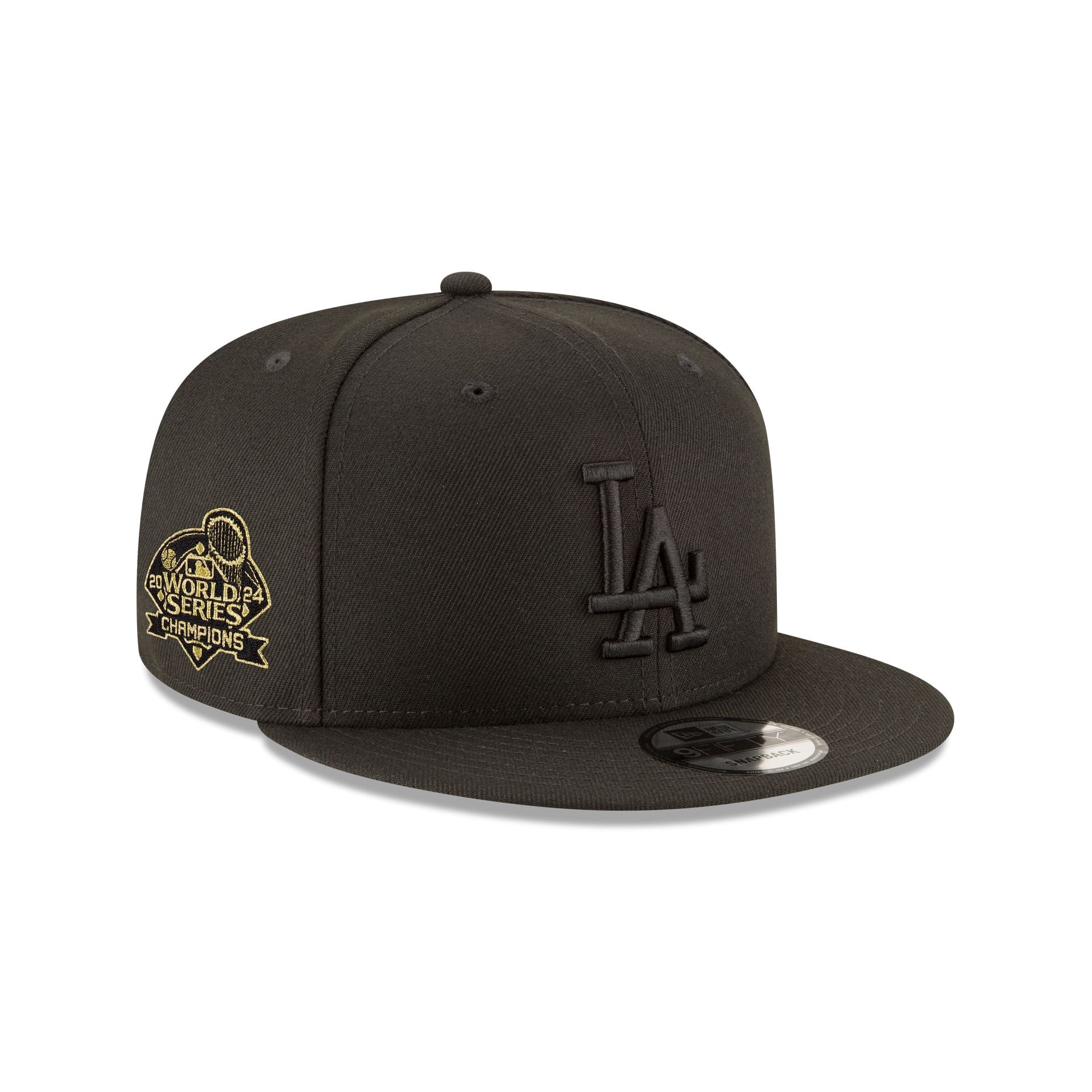 Los Angeles Dodgers World Series Champions Black on Black 9FIFTY Snapback Hat