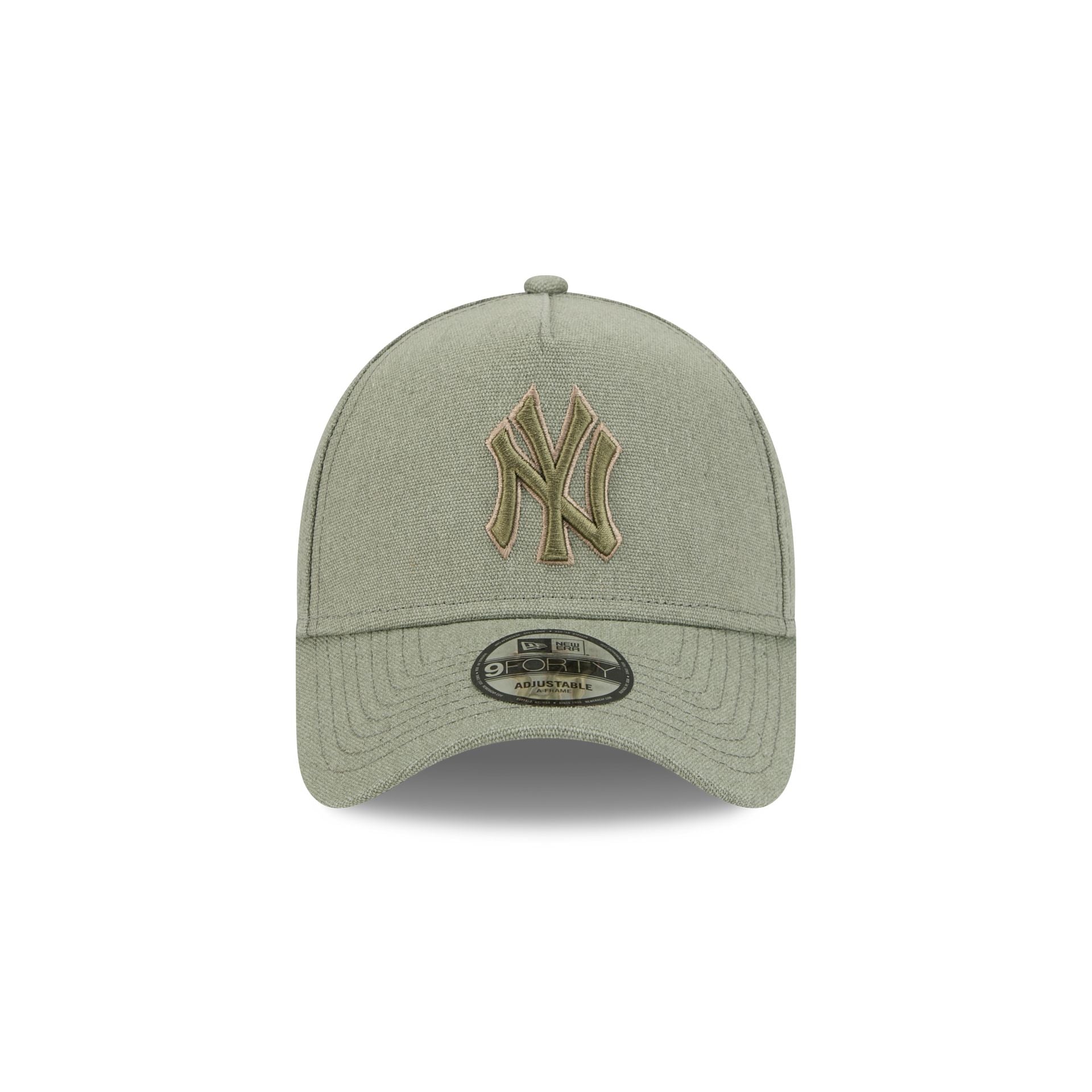 New York Yankees Logo Essentials Olive 9FORTY A-Frame Snapback Hat
