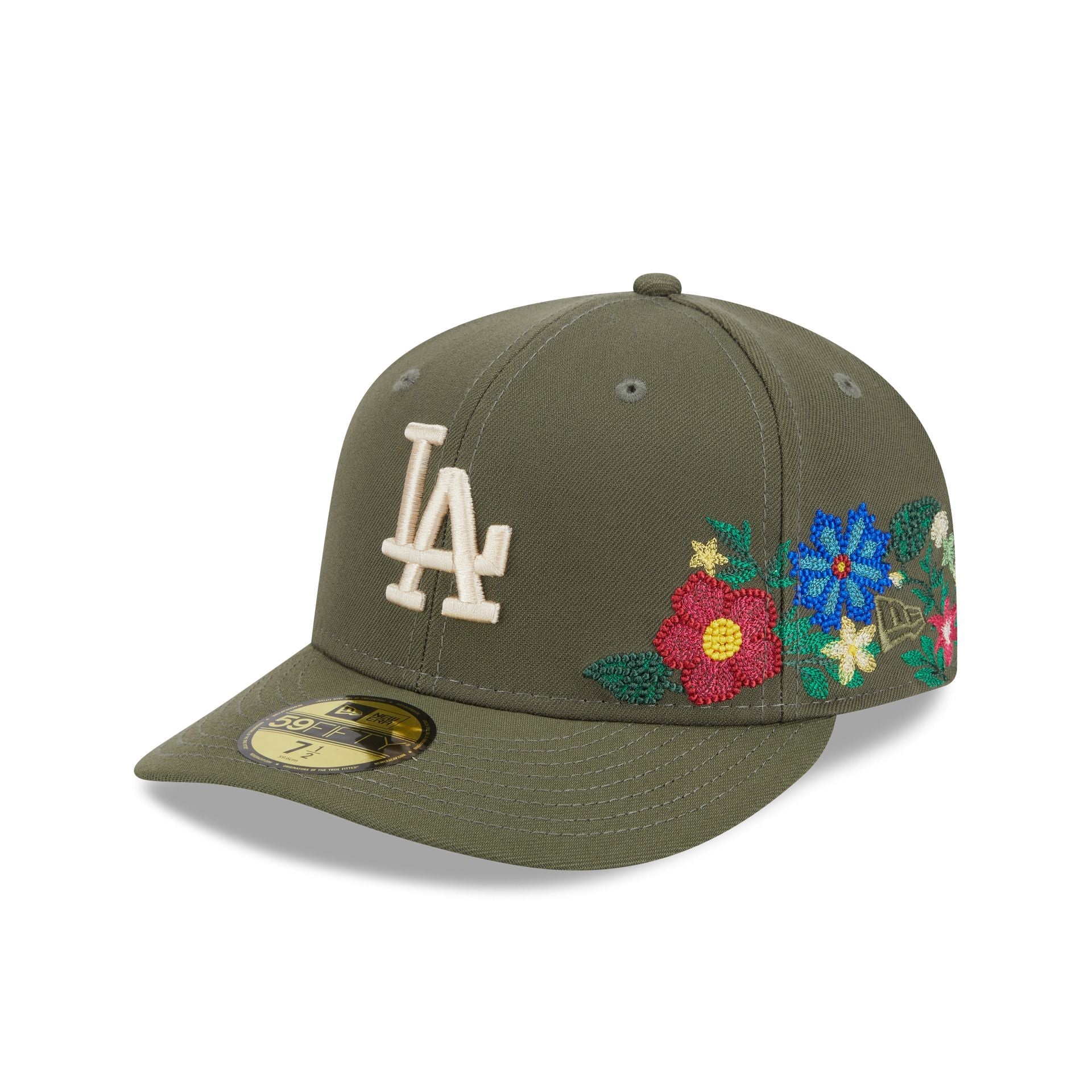 Los Angeles Dodgers Tonal Florals Olive 59FIFTY Fitted Hat