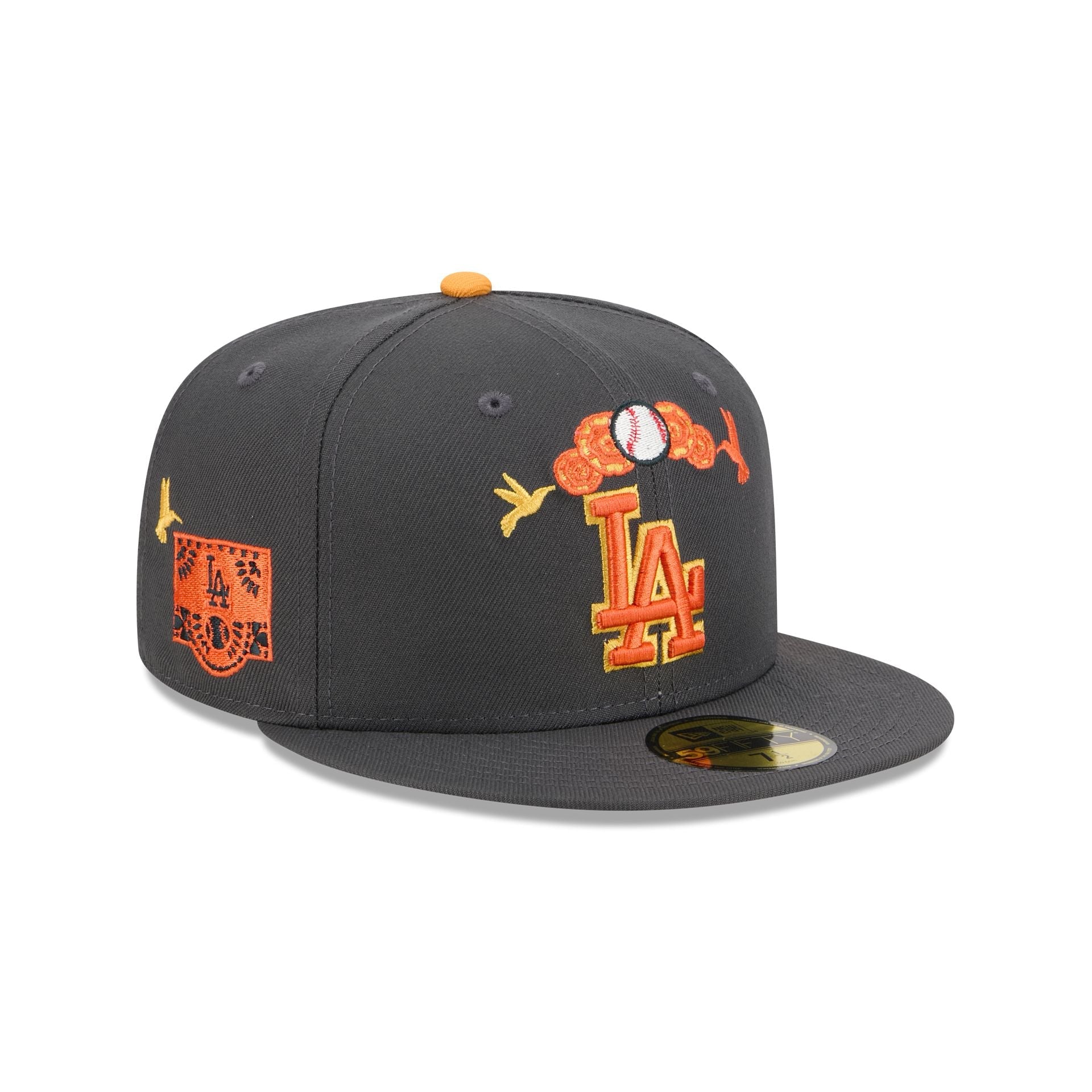 Los Angeles Dodgers Day of the Dead Graphite 59FIFTY Fitted Hat