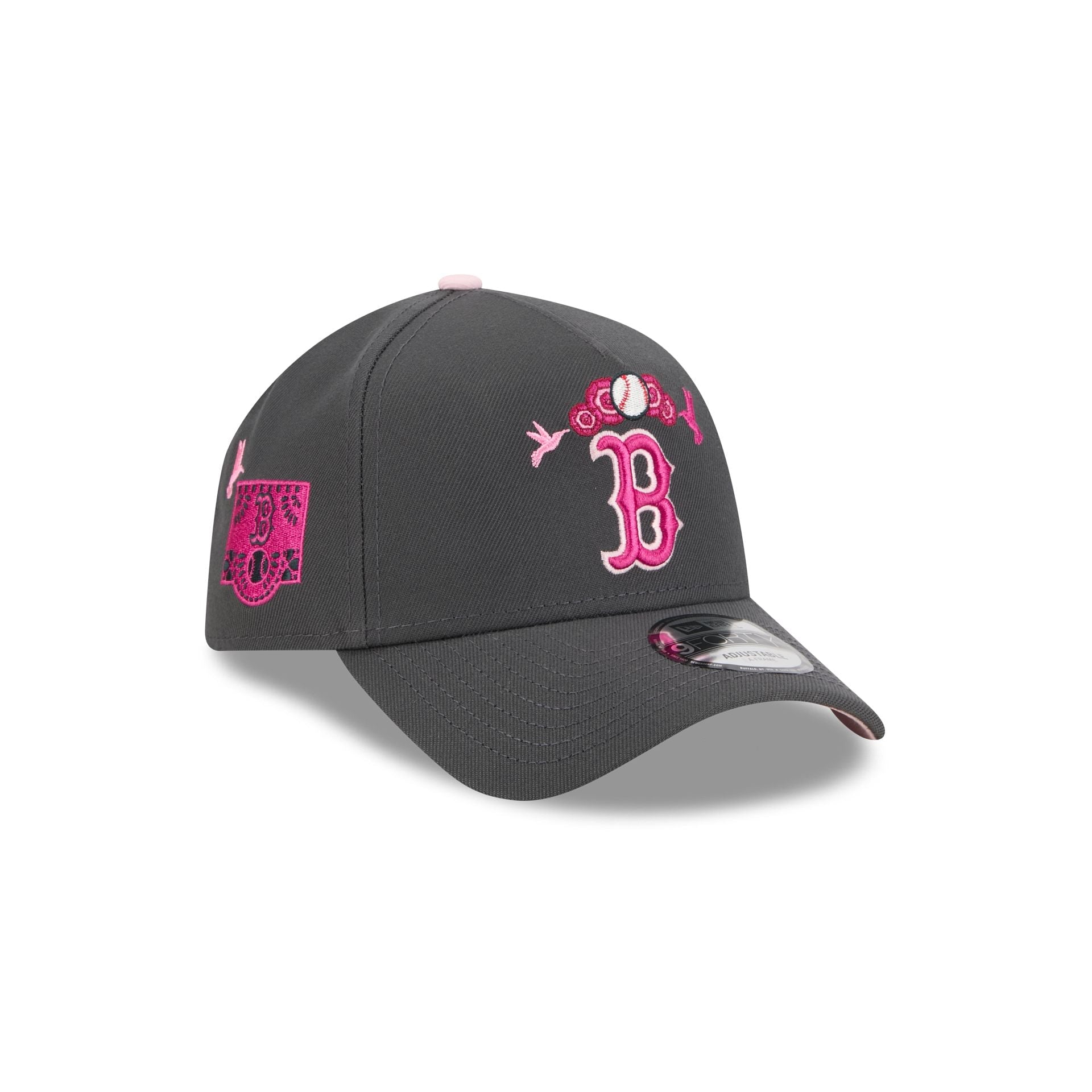 Boston Red Sox Day of the Dead Graphite 9FORTY A-Frame Snapback Hat