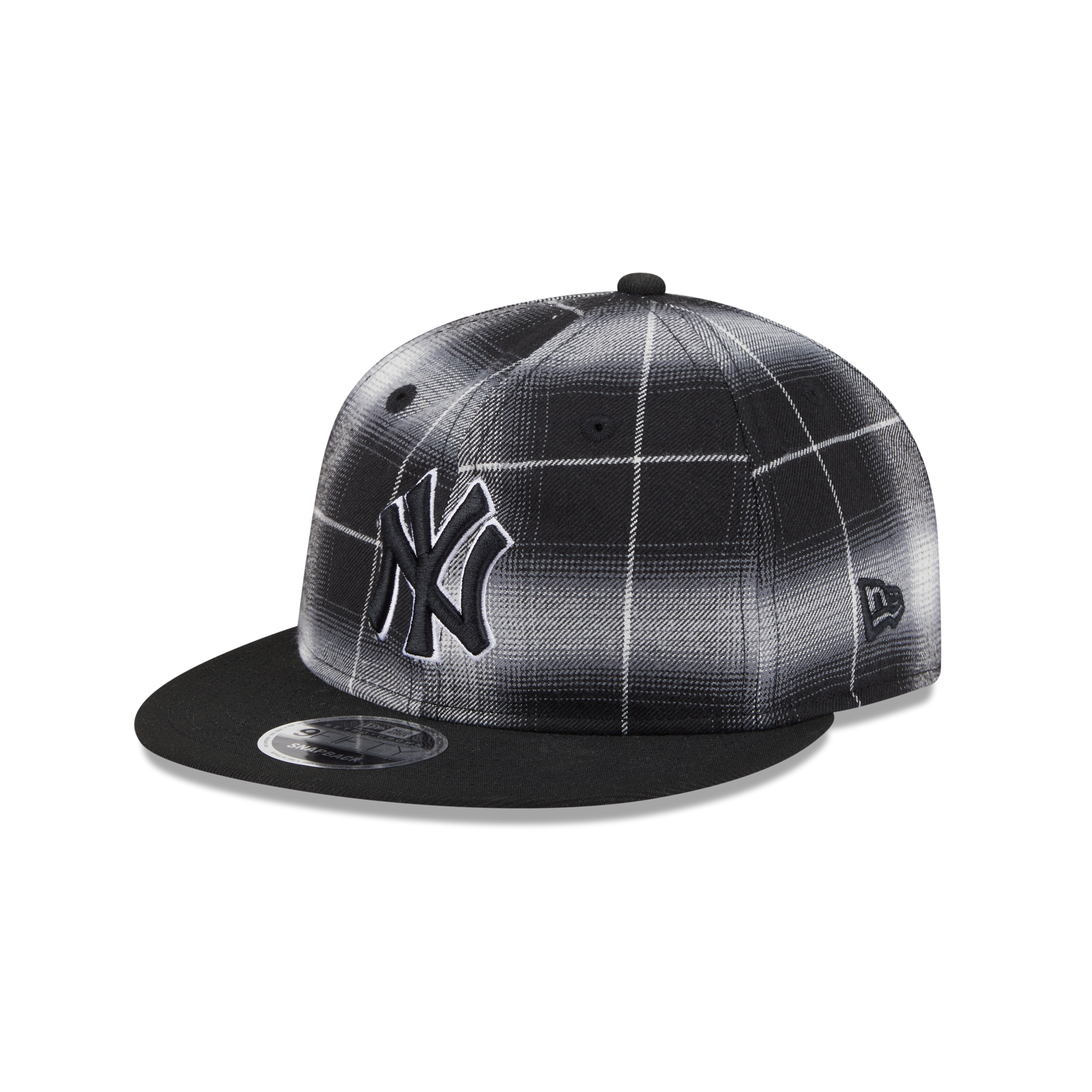 New York Yankees Black and White Plaid Retro Crown 9FIFTY Snapback Hat