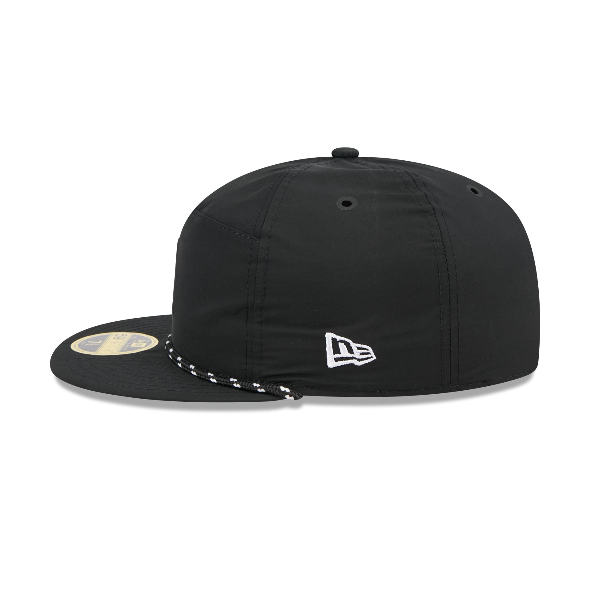 Pittsburgh Pirates Black Poly Rope Split Panel 59FIFTY Fitted Hat