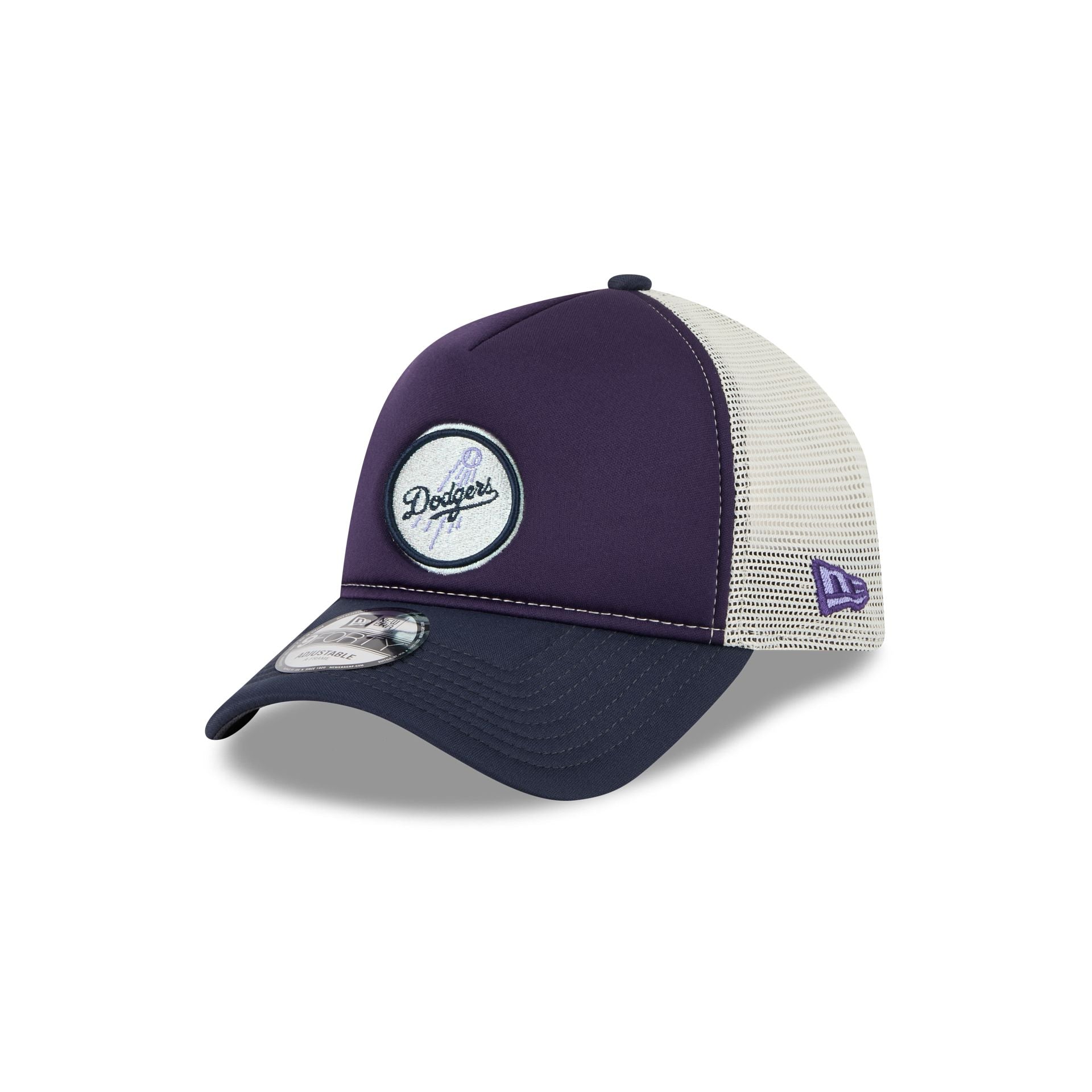 Los Angeles Dodgers Navy Purple 9FORTY A-Frame Trucker Hat
