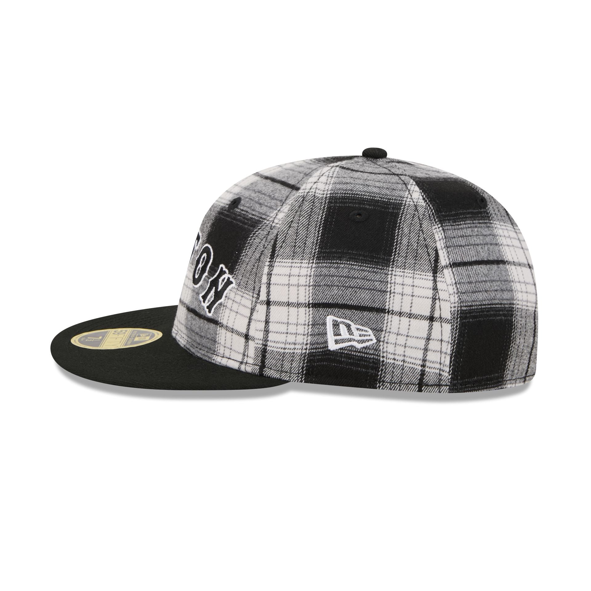 Boston Red Sox Grunge Plaid Retro Crown 59FIFTY Fitted Hat