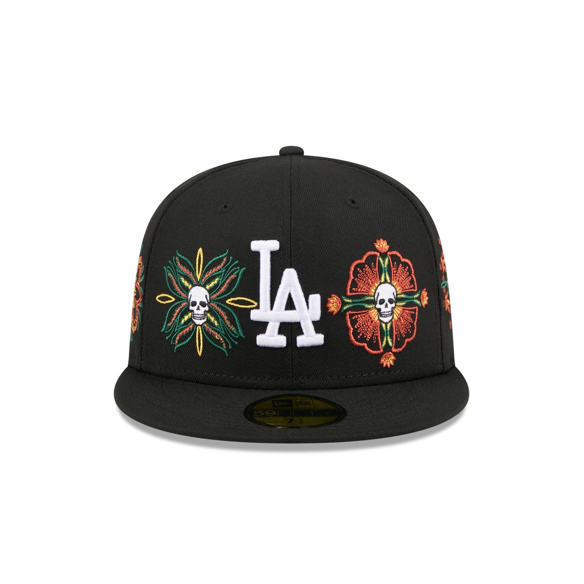 Los Angeles Dodgers Day of the Dead Skull & Flowers 59FIFTY Fitted Hat