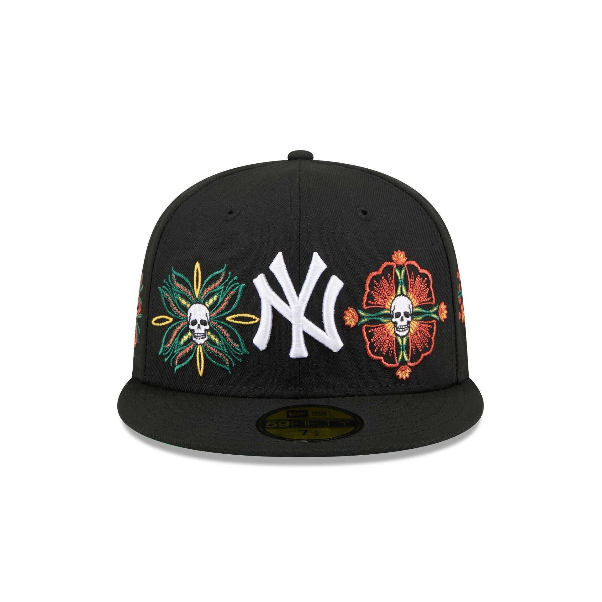New York Yankees Day of the Dead Skull & Flowers 59FIFTY Fitted Hat