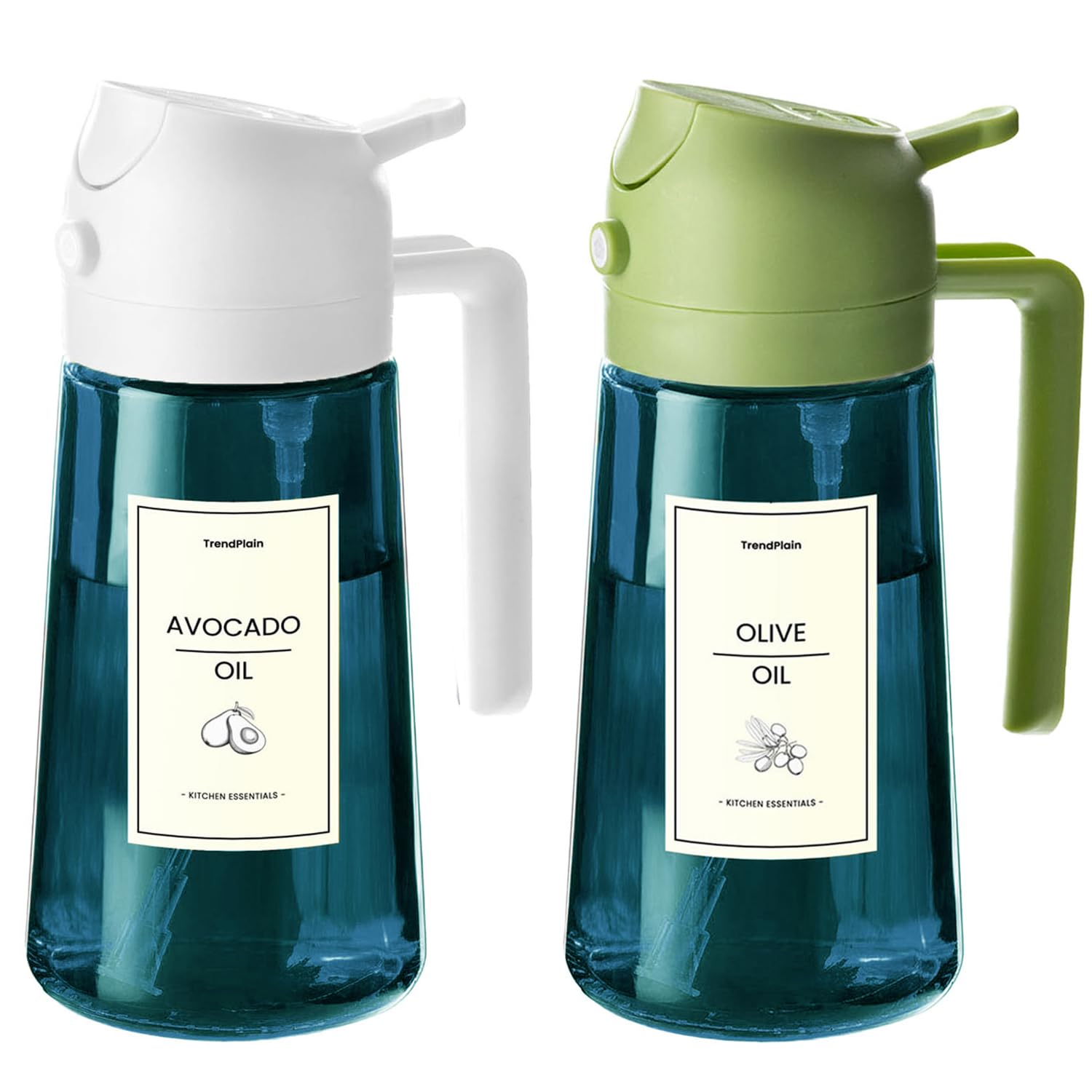 470ml Olive Oil Dispenser Bottle 2 in 1 Spray and Pour BPA Free Light Blocking Black Kitchen Dispenser