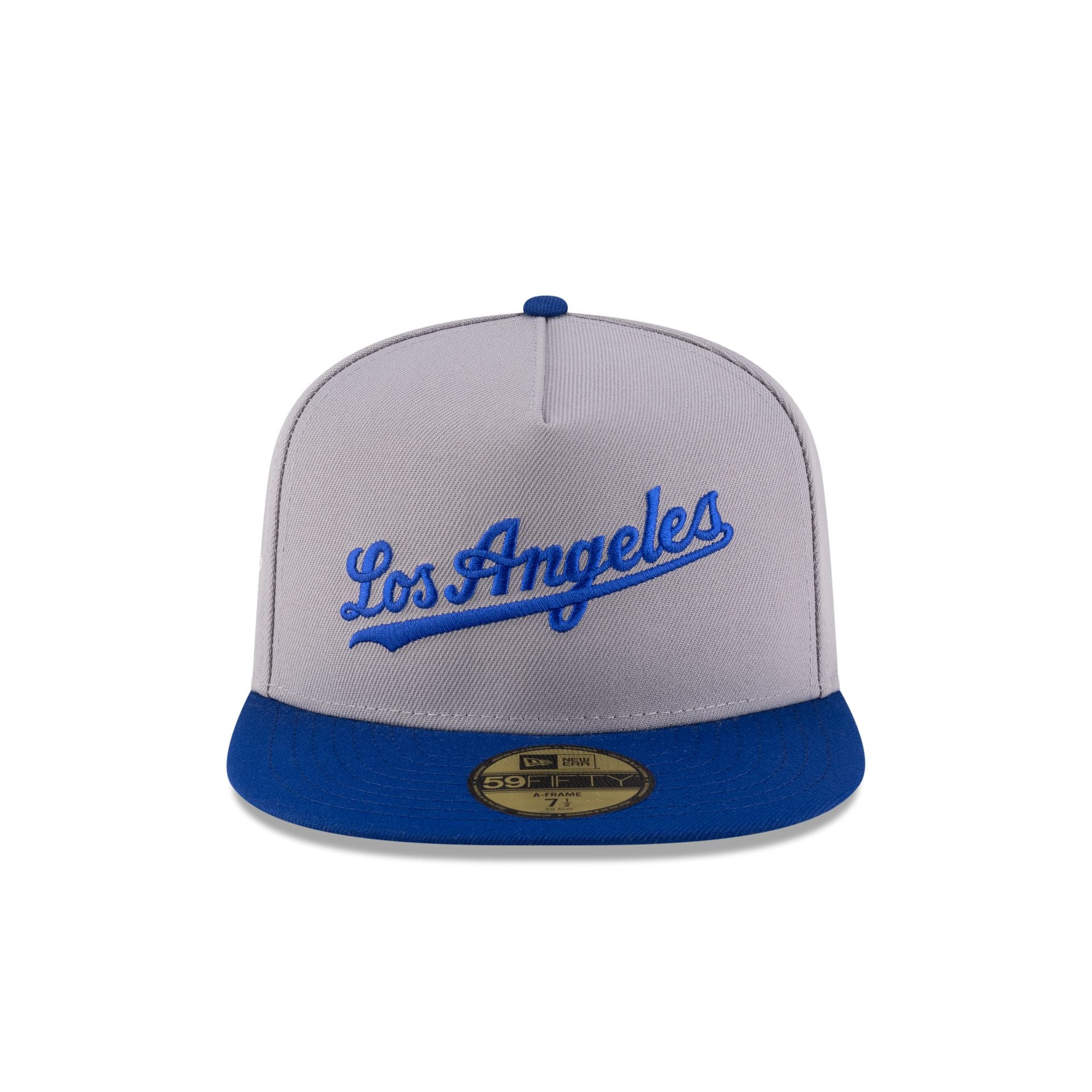 Just Caps League Sidepatch Gray Los Angeles Dodgers 59FIFTY A-Frame Fitted Hat
