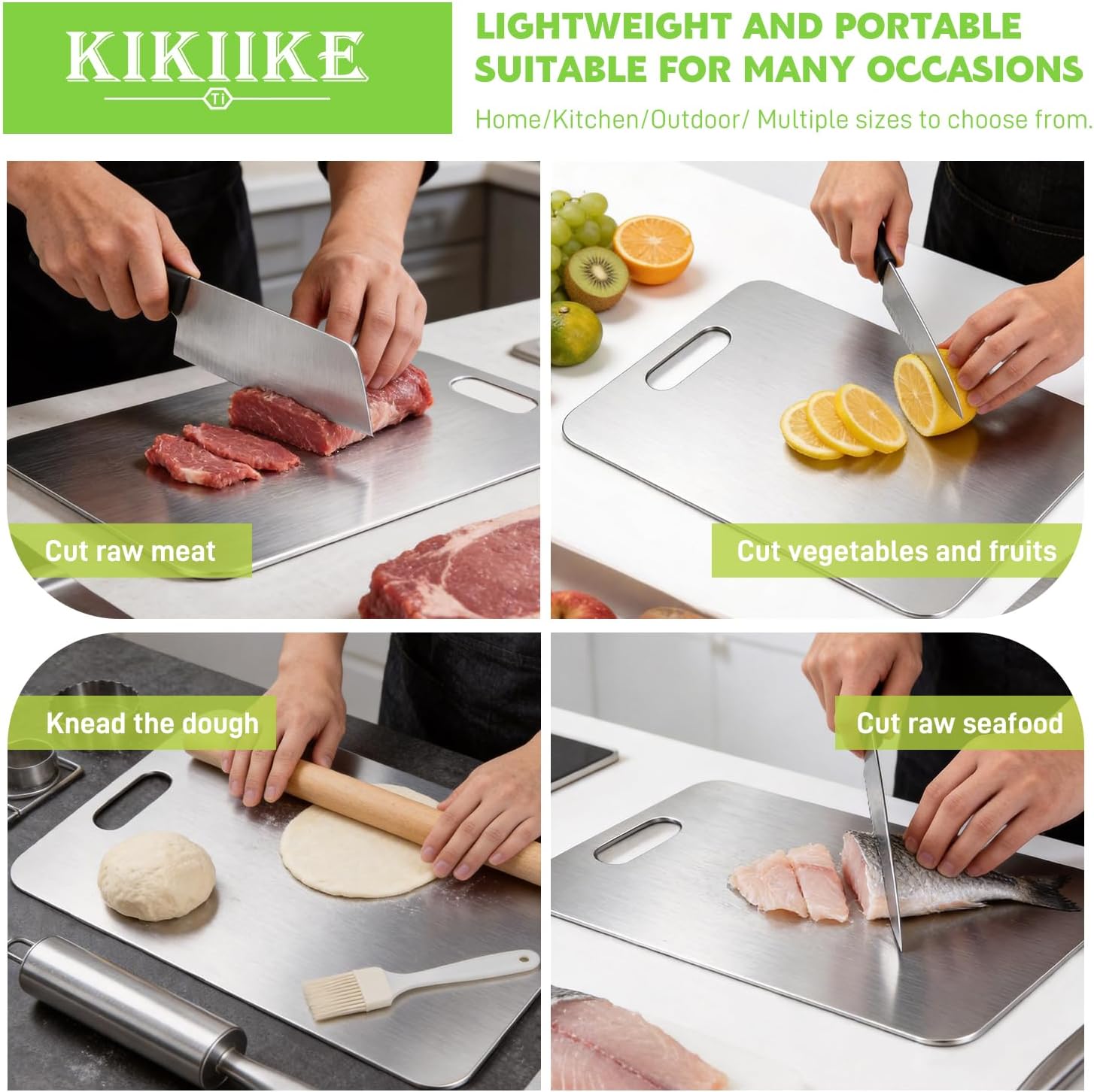 Titanium Cutting Board Double Sided Food Grade Non Stick Durable Easy Clean 13.3 x 9 Inch