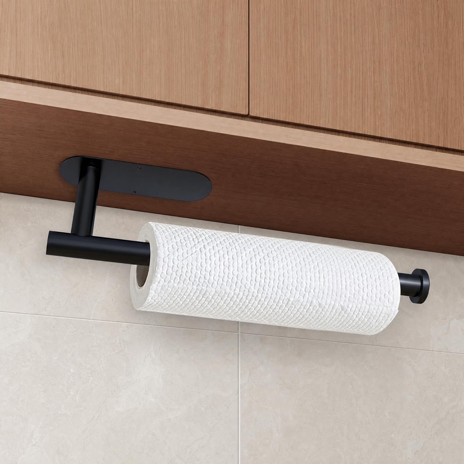 Paper Towel Holder Under Cabinet Wall Mount Self Adhesive SUS304 Stainless Steel 13 Inch