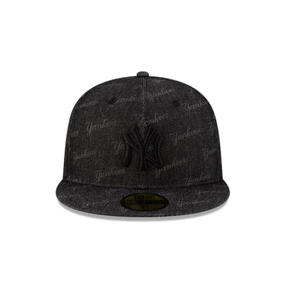New York Yankees Laser Burn Out Black 59FIFTY Fitted Hat