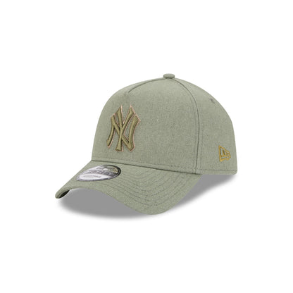 New York Yankees Logo Essentials Olive 9FORTY A-Frame Snapback Hat
