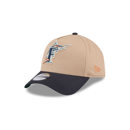 Miami Marlins Beige Khaki 9FORTY A-Frame Snapback Hat