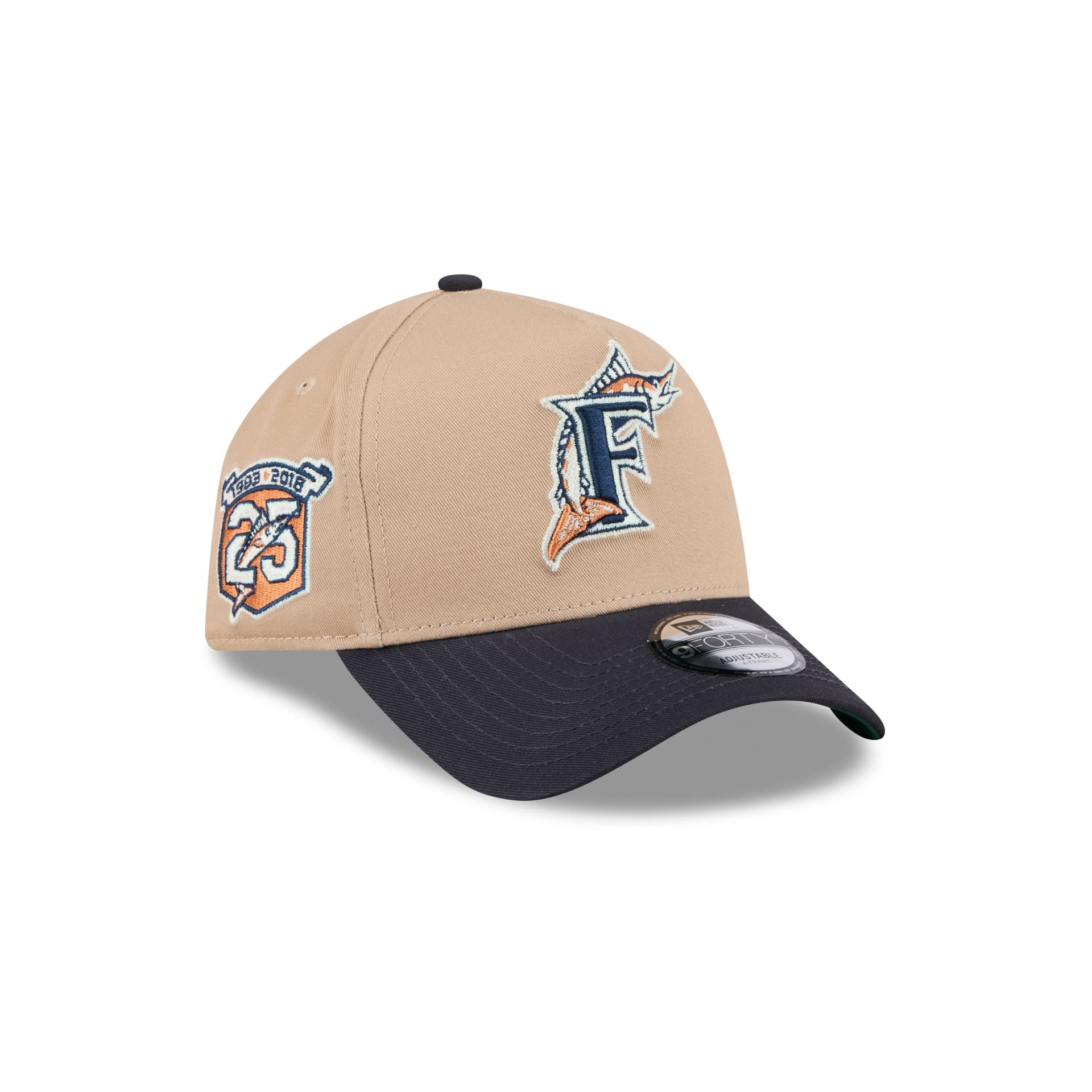 Miami Marlins Beige Khaki 9FORTY A-Frame Snapback Hat