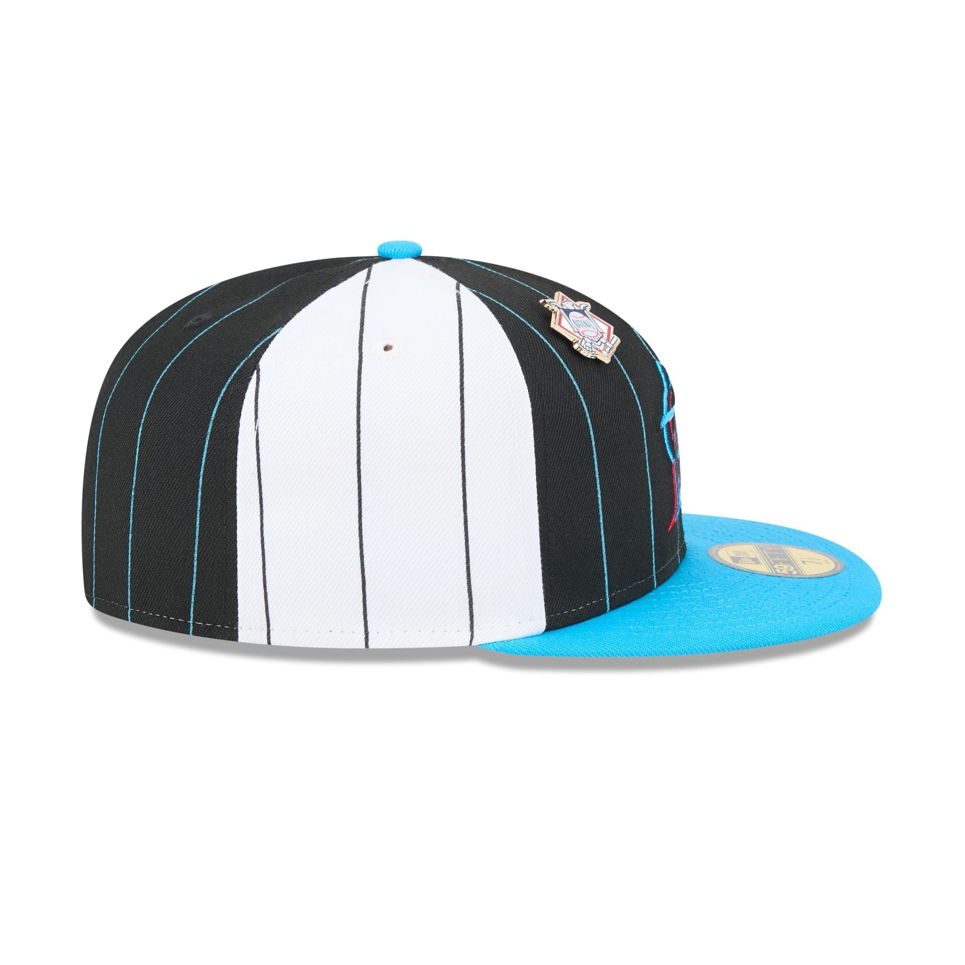 Miami Marlins Pinstripe League Pin 59FIFTY Fitted Hat
