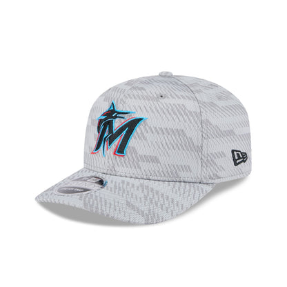 Miami Marlins 2025 Clubhouse Gray 9SEVENTY Stretch-Snap Hat