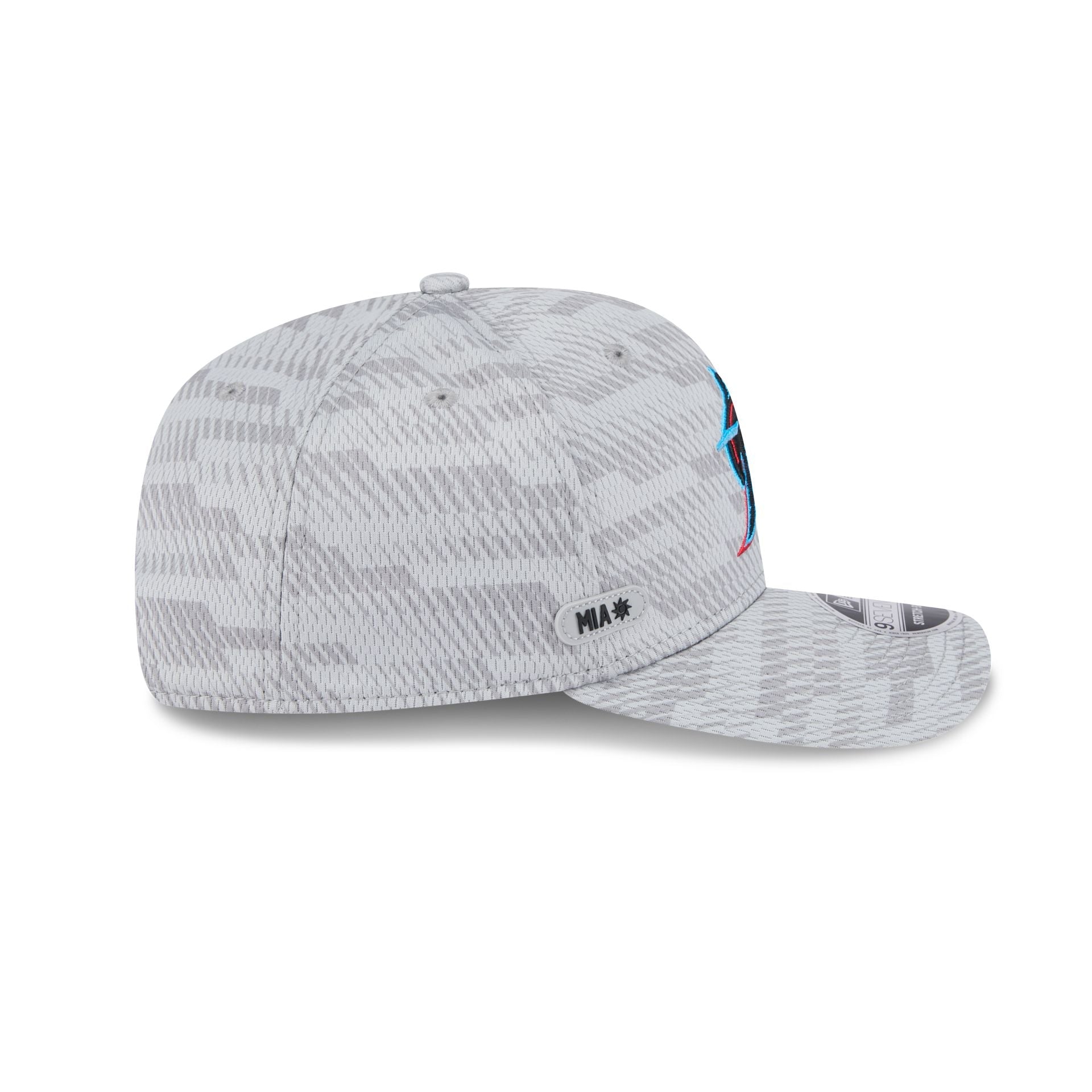 Miami Marlins 2025 Clubhouse Gray 9SEVENTY Stretch-Snap Hat