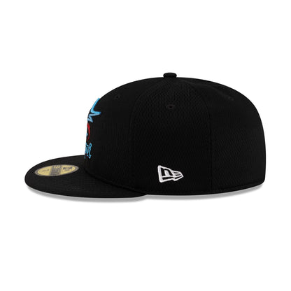 Miami Marlins 2025 Clubhouse Alt Black 59FIFTY Fitted Hat