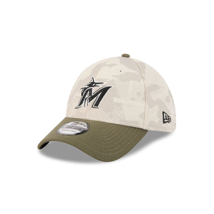 Miami Marlins Armed Forces Day 2025 39THIRTY Stretch Fit Hat