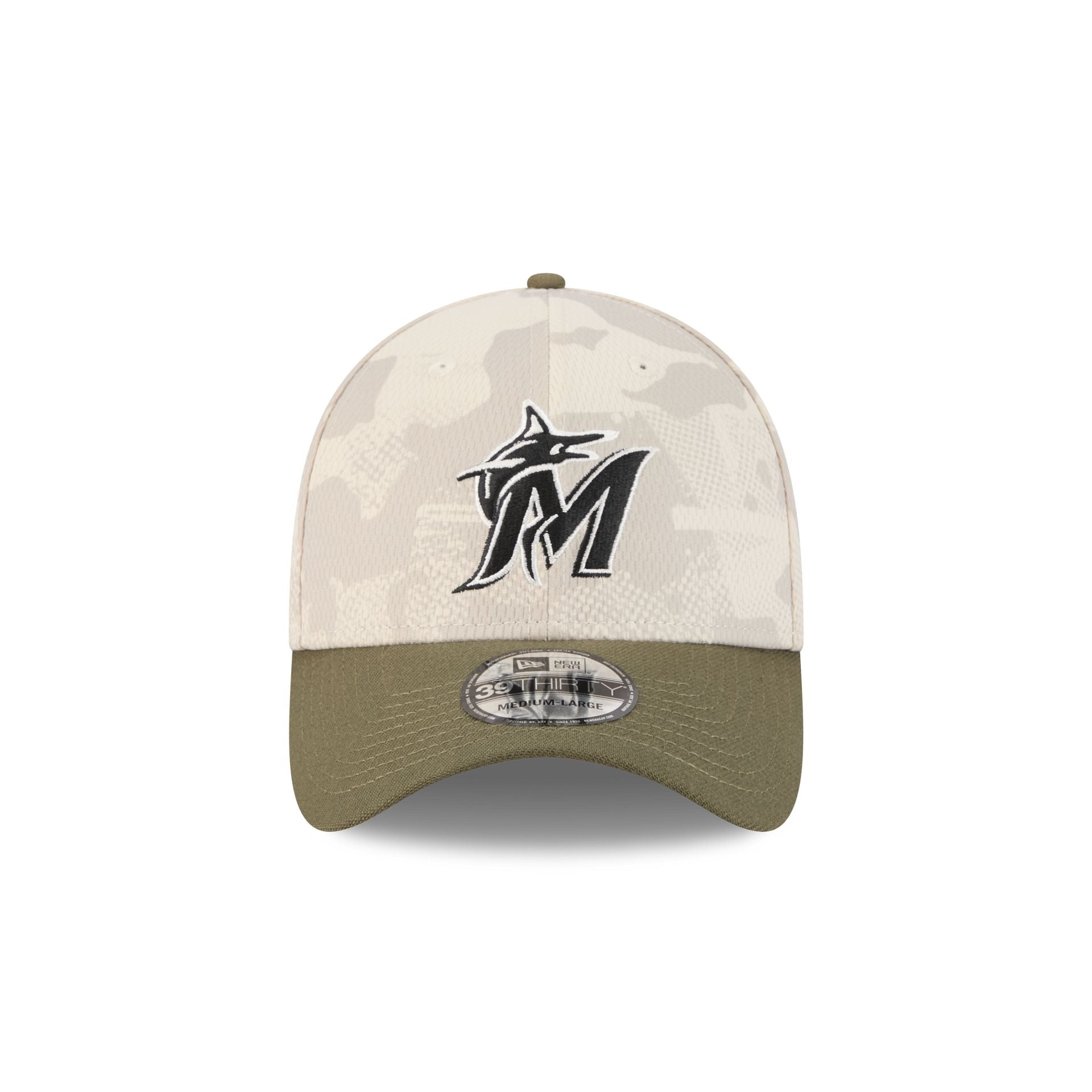Miami Marlins Armed Forces Day 2025 39THIRTY Stretch Fit Hat