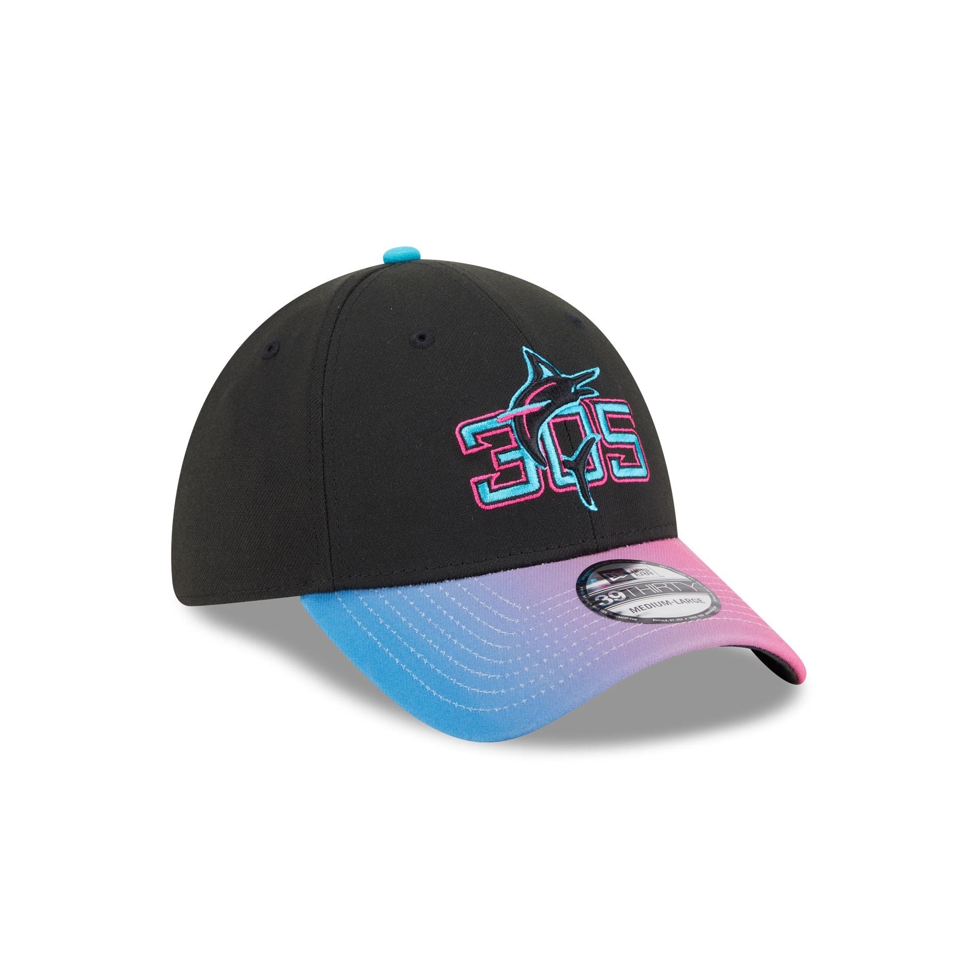 Miami Marlins City Connect 39THIRTY Stretch Fit Hat