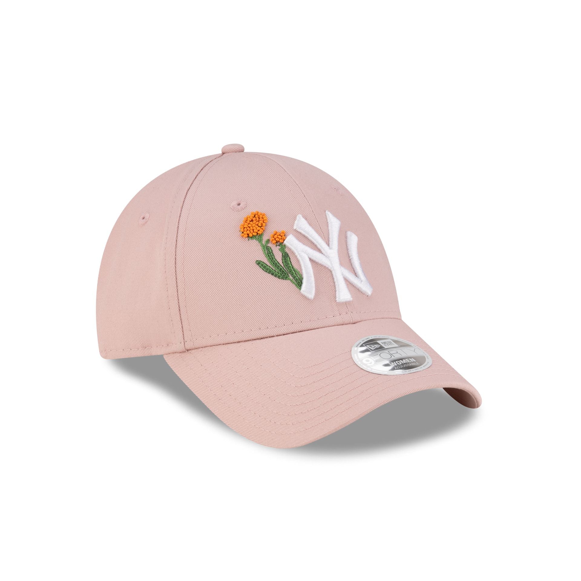 New York Yankees Beaded Floral Pastel Pink Women's 9FORTY Adjustable Hat