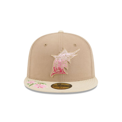 Miami Marlins Hand Stitched Floral 59FIFTY Fitted Hat