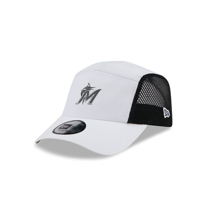 Miami Marlins White Poly Runner Adjustable Hat