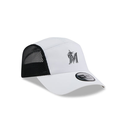 Miami Marlins White Poly Runner Adjustable Hat