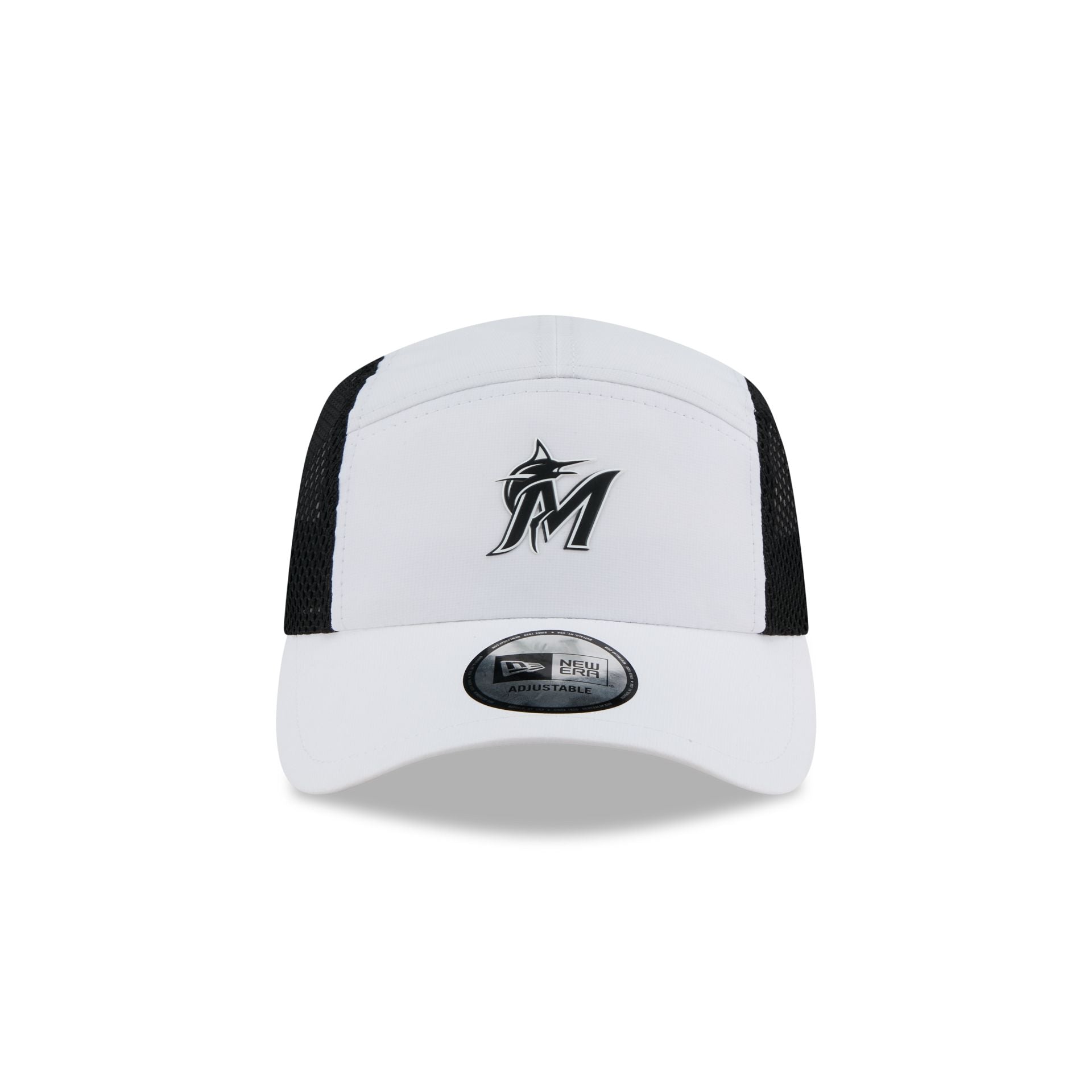 Miami Marlins White Poly Runner Adjustable Hat