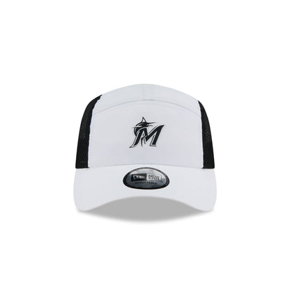 Miami Marlins White Poly Runner Adjustable Hat