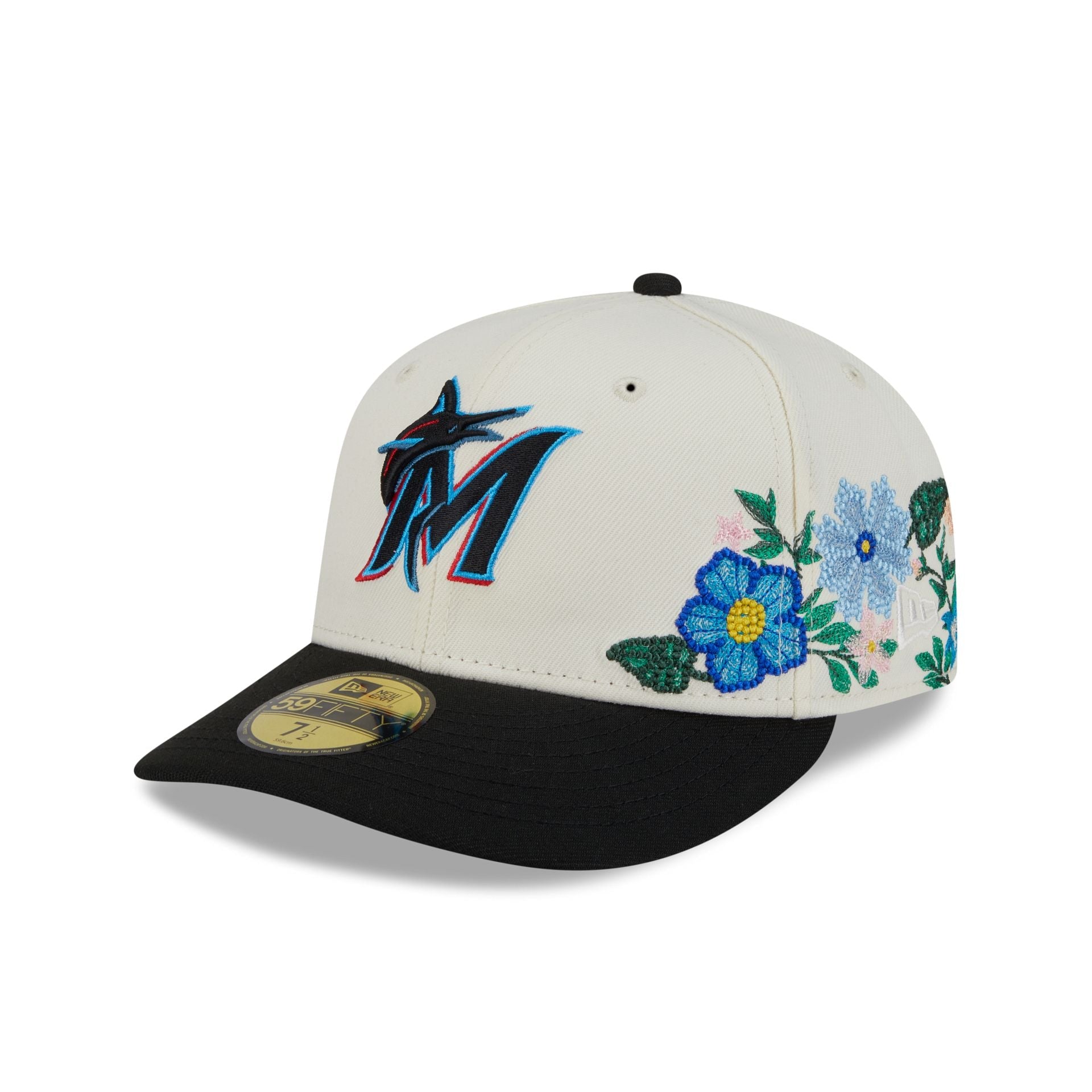 Miami Marlins Tonal Florals White 59FIFTY Fitted Hat