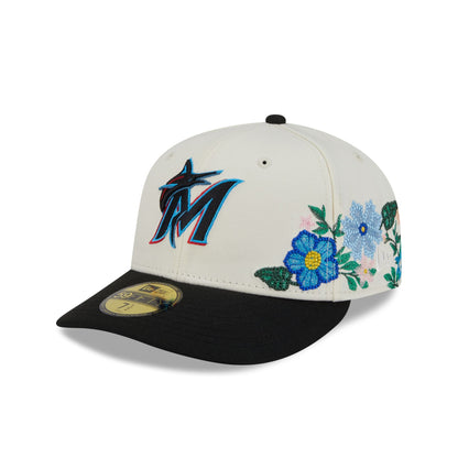 Miami Marlins Tonal Florals White 59FIFTY Fitted Hat