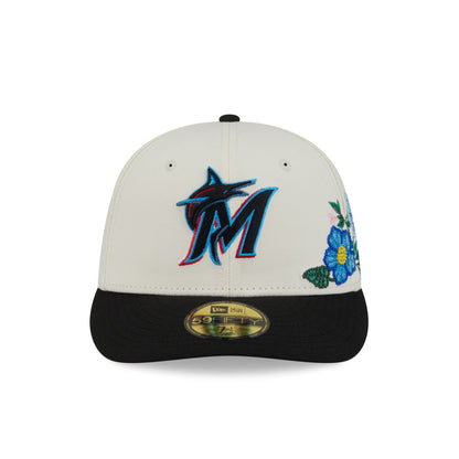 Miami Marlins Tonal Florals White 59FIFTY Fitted Hat