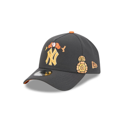New York Yankees Day of the Dead Graphite 9FORTY A-Frame Snapback Hat