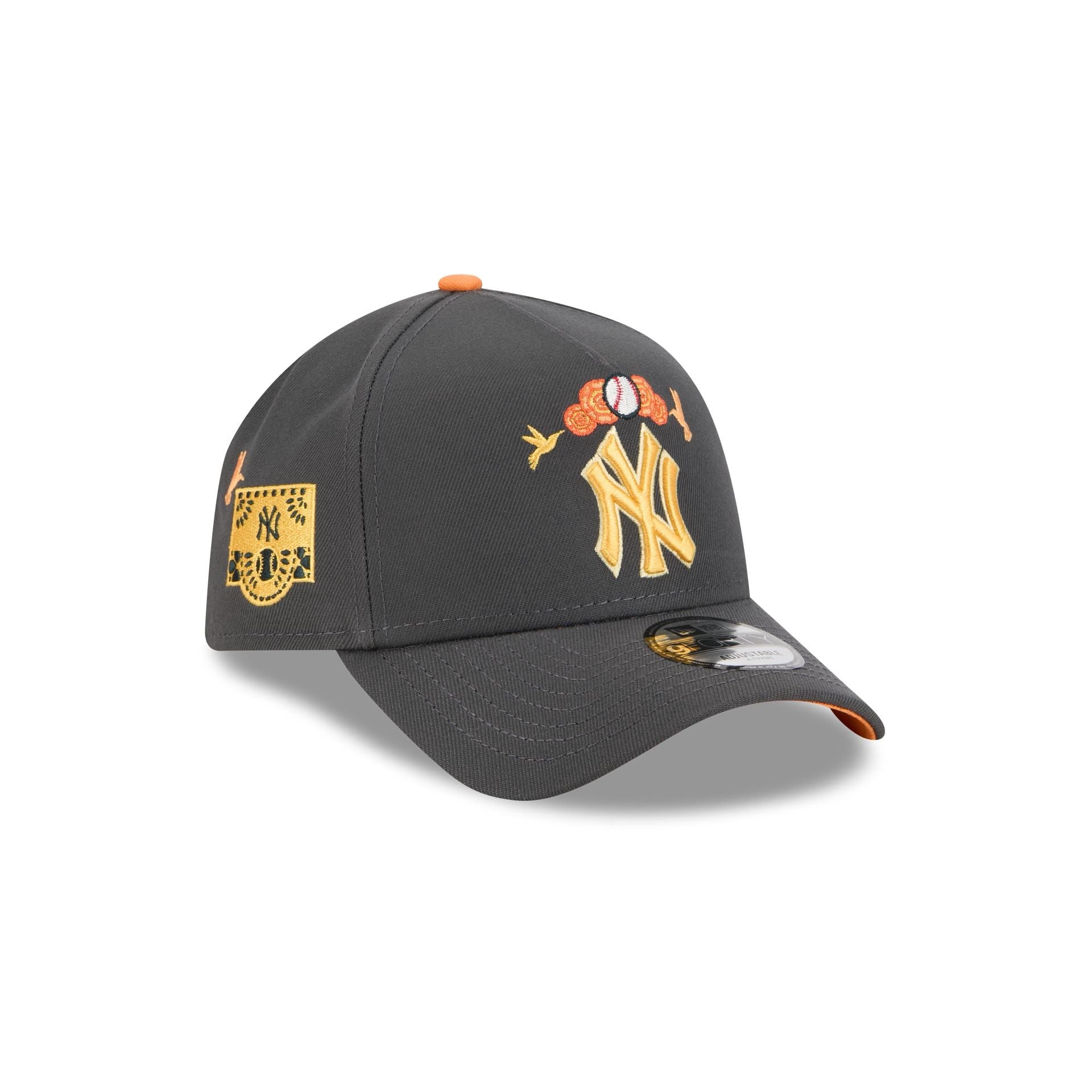 New York Yankees Day of the Dead Graphite 9FORTY A-Frame Snapback Hat