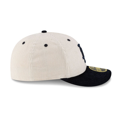 Los Angeles Dodgers Cord Cream Low Profile 59FIFTY Fitted Hat