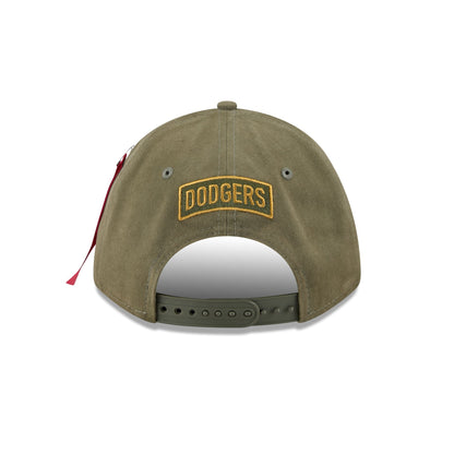Alpha Industries x Los Angeles Dodgers Olive Green 9FORTY M-Crown A-Frame Snapback Hat