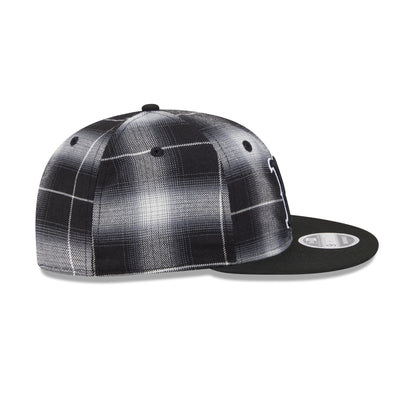 Boston Red Sox Black and White Plaid Retro Crown 9FIFTY Snapback Hat
