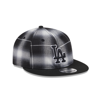 Los Angeles Dodgers Black and White Plaid Retro Crown 9FIFTY Snapback Hat
