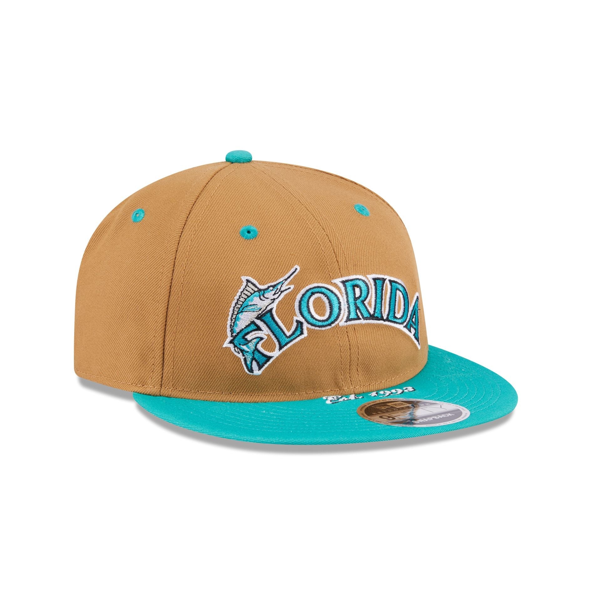 Miami Marlins Wheat Retro Crown 9FIFTY Snapback Hat