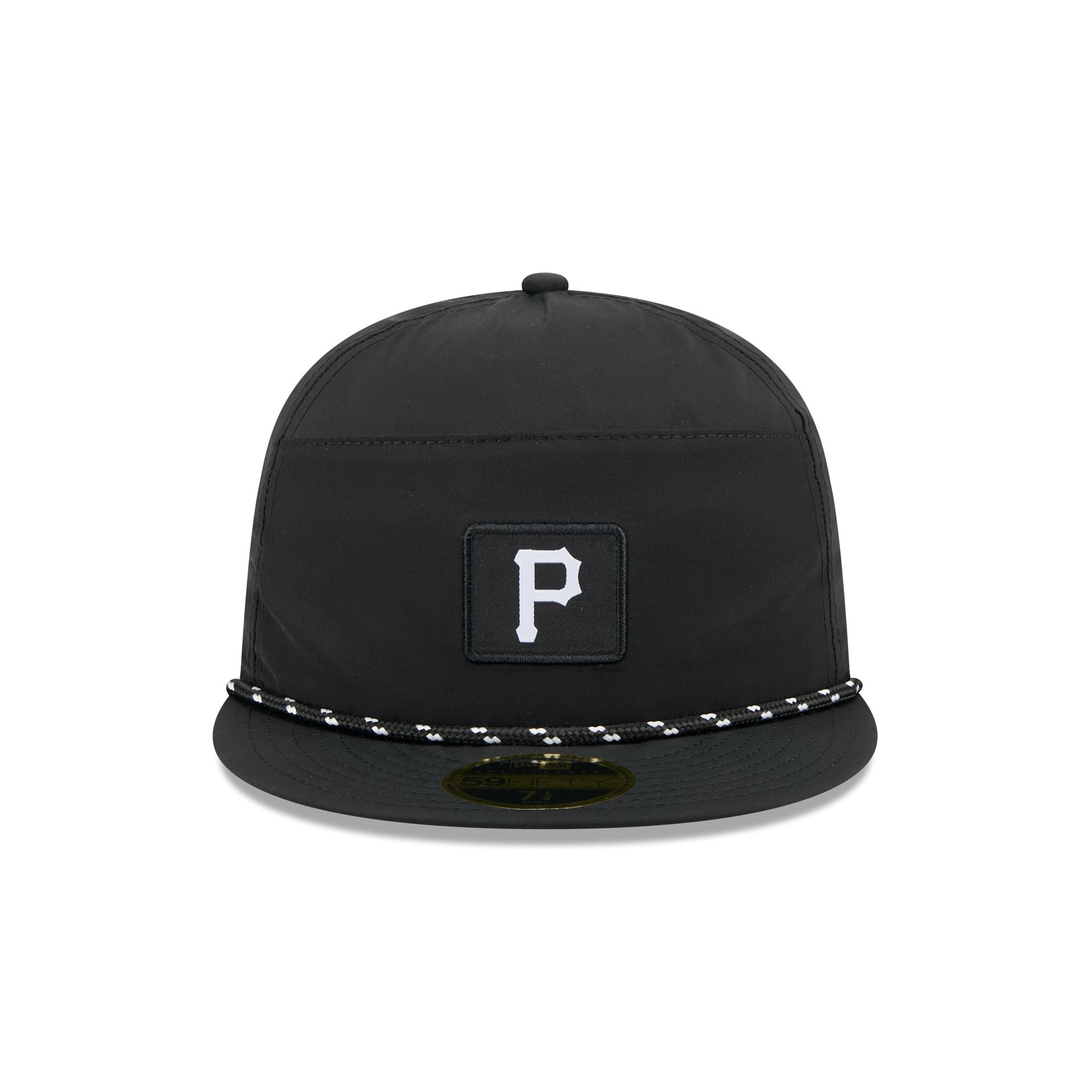 Pittsburgh Pirates Black Poly Rope Split Panel 59FIFTY Fitted Hat