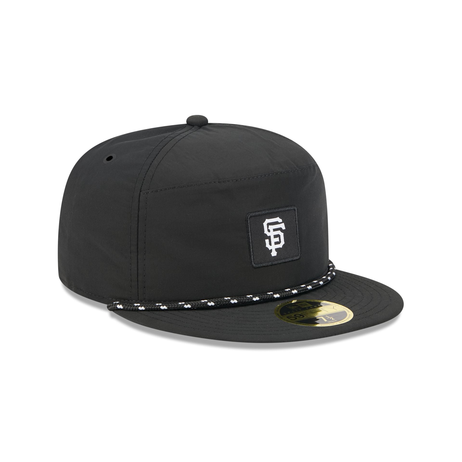 San Francisco Giants Black Poly Rope Split Panel 59FIFTY Fitted Hat