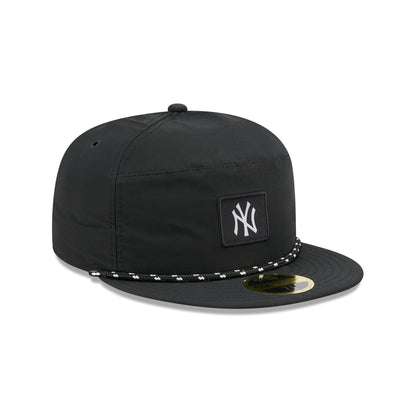 New York Yankees Black Poly Rope Split Panel 59FIFTY Fitted Hat
