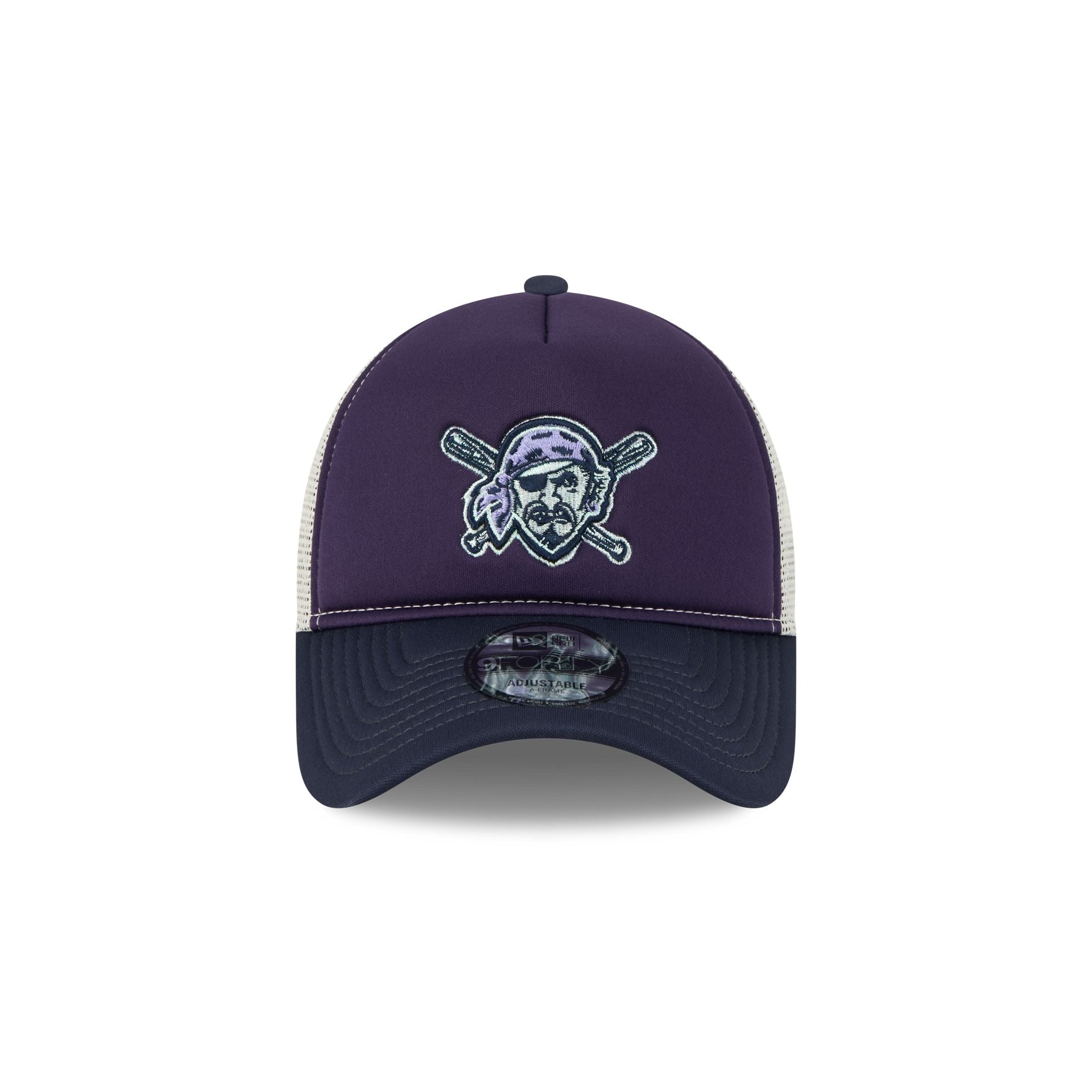 Pittsburgh Pirates Navy Purple 9FORTY A-Frame Trucker Hat