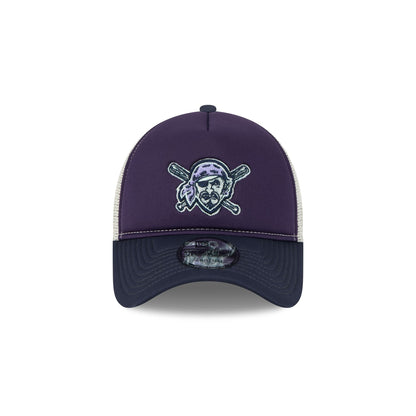 Pittsburgh Pirates Navy Purple 9FORTY A-Frame Trucker Hat