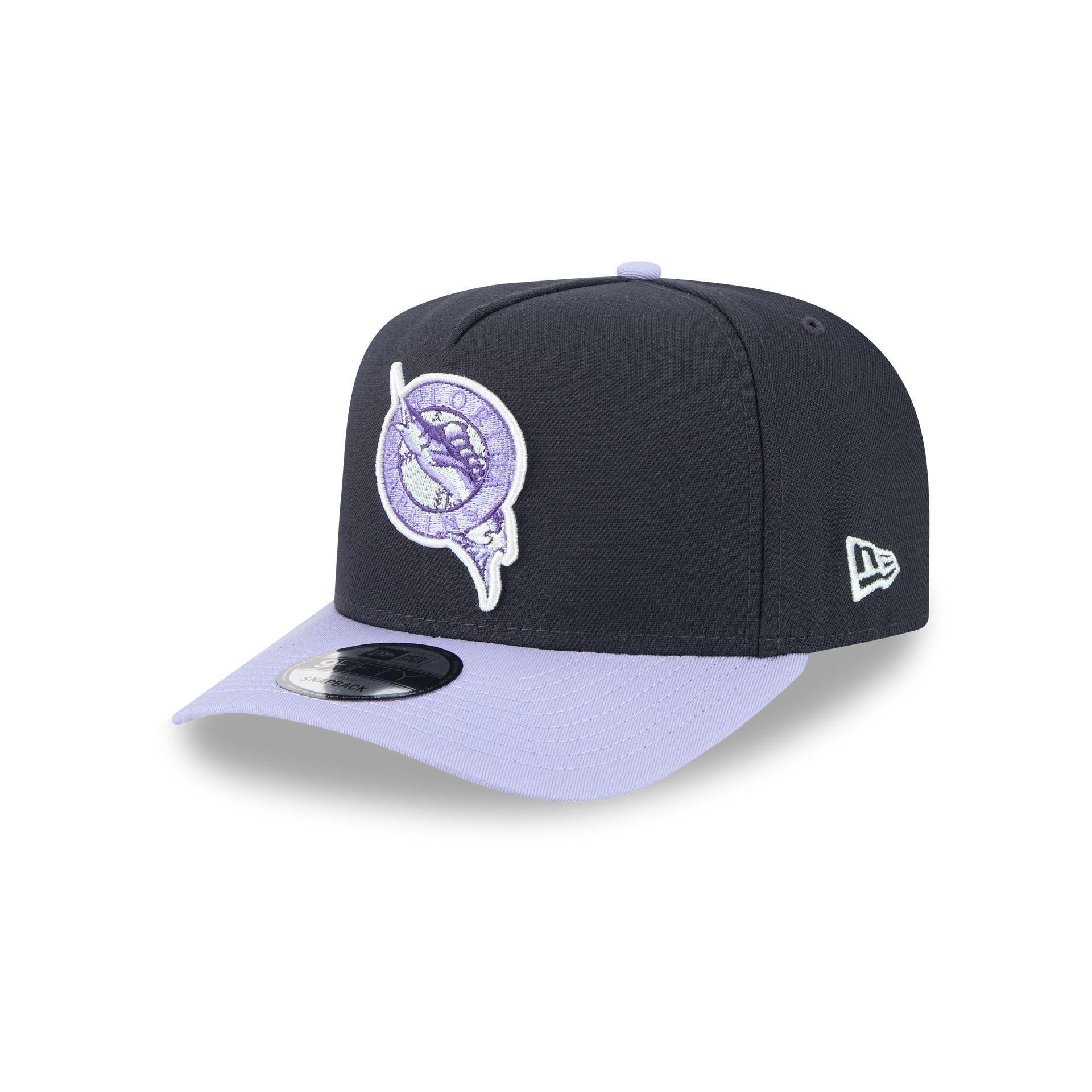 Miami Marlins Navy Lavender 9FIFTY A-Frame Snapback Hat