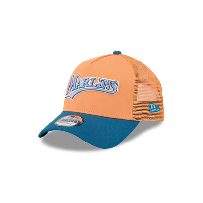 Miami Marlins Orange Glaze 9FORTY A-Frame Trucker Hat