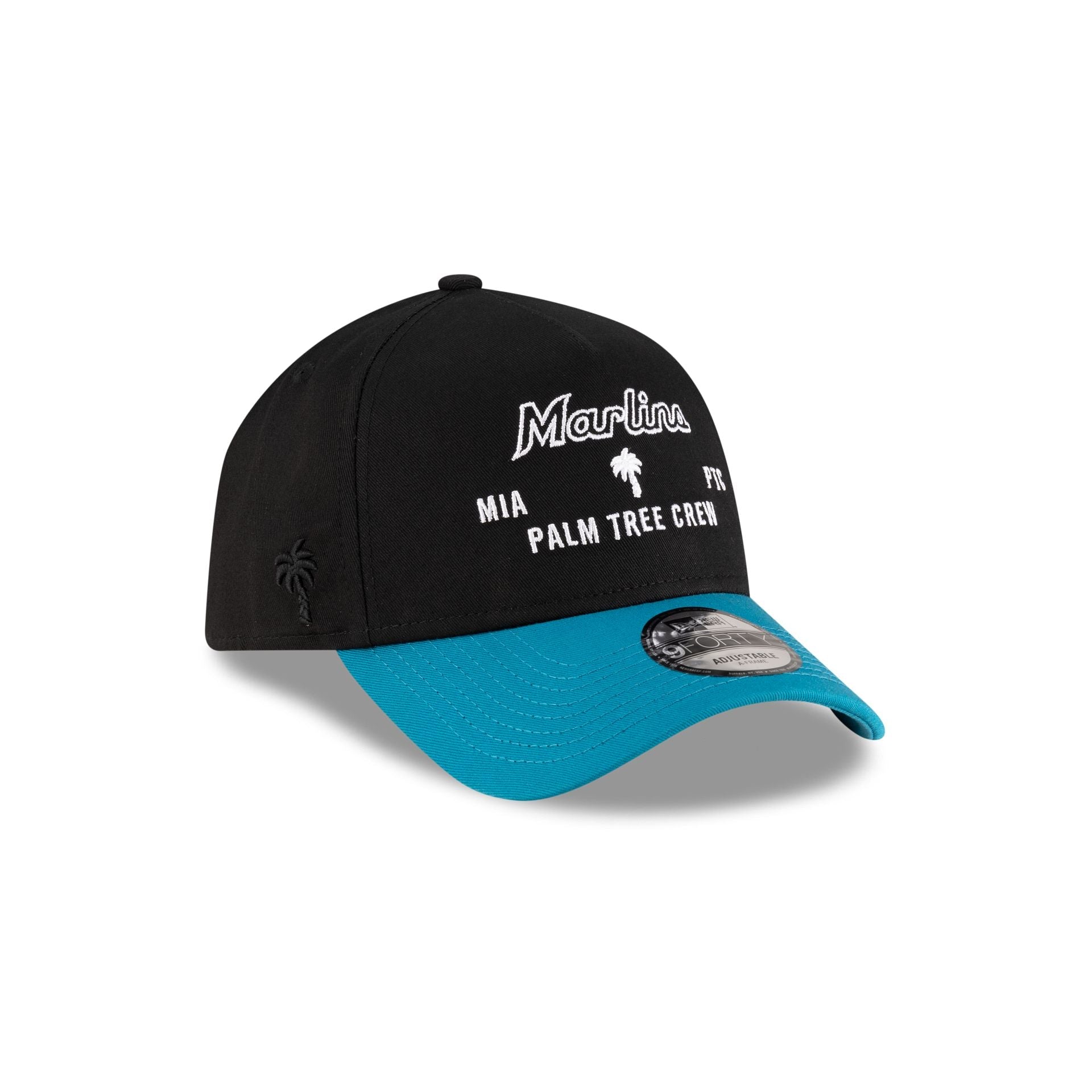 Palm Tree Crew x Miami Marlins Black 9FORTY A-Frame Snapback Hat